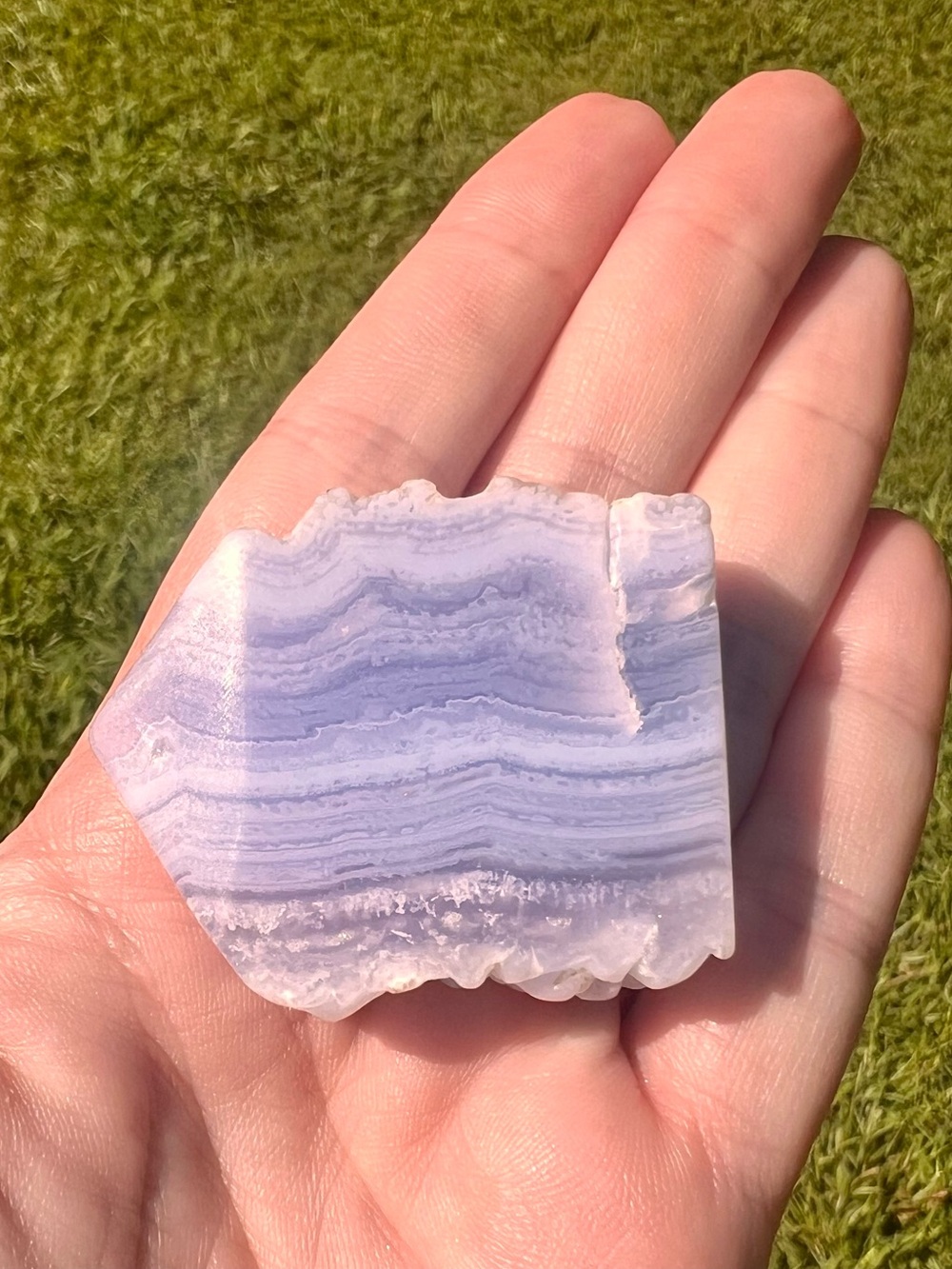 Natural Blue Lace Agate Polished Slab – 36g – 1.75”